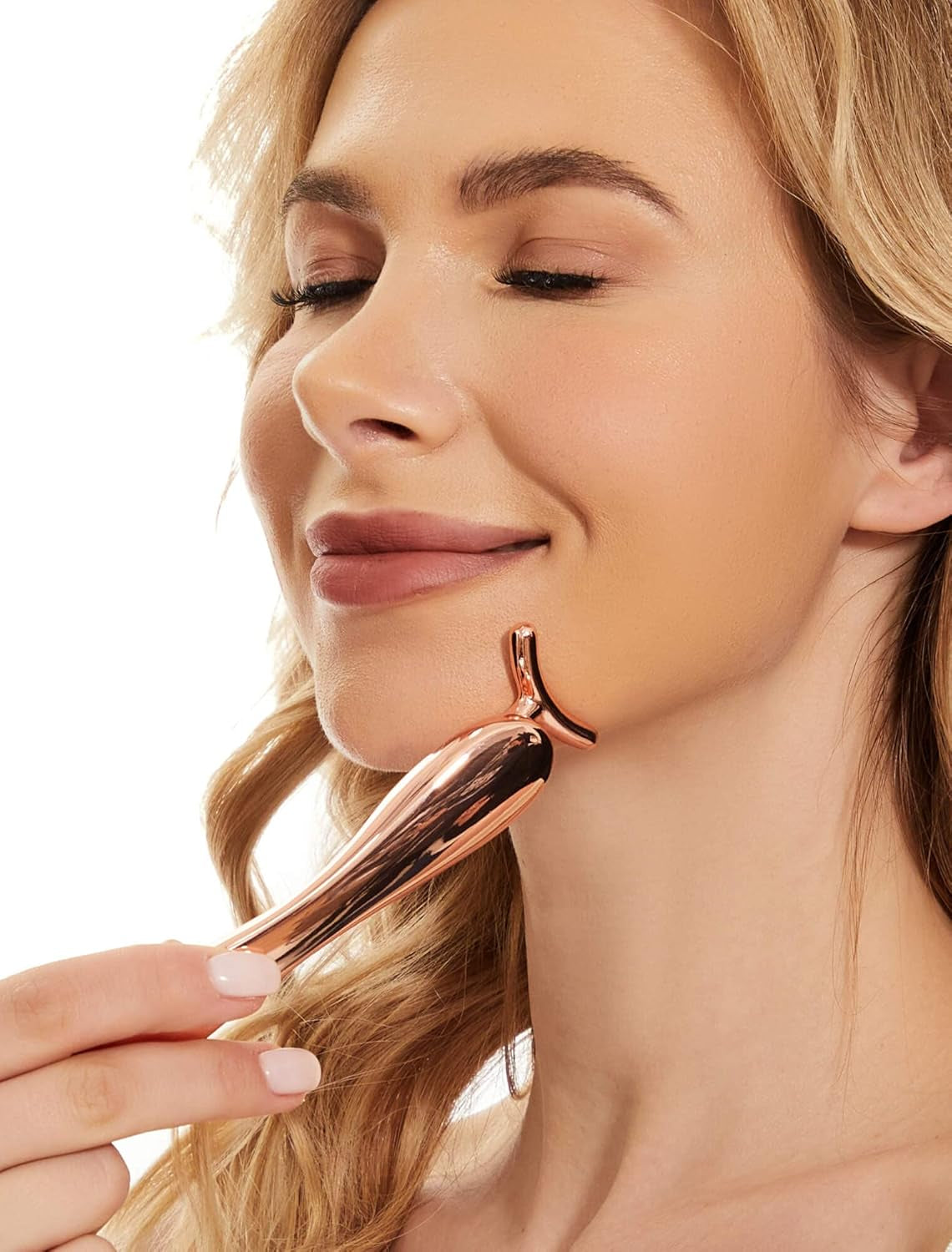 Jade Face Roller with 3 Interchangeable Heads, Facial Tools Face Rollers for Women, Face Massage Skin Care Beauty Tools (Green+Rose)